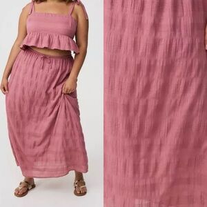 Torrid Pink Skirt & Peplum Top Set